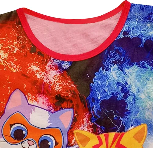 Vista 6 de TSHIGO Toddler Girls Kitten Dresses Kids Princess Ruffle Sleeve Summer Dress Party Gift Clothes Outfit