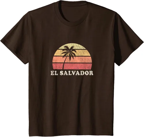 Vista 49 de El Salvador Vintage 70s Retro Throwback Design Camiseta, Azul