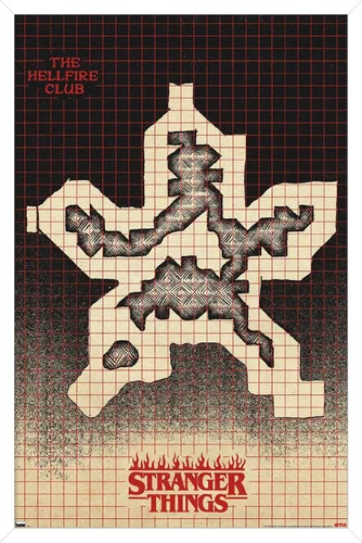 Vista 13 de Trends International Netflix Stranger Things: Season 4 - Póster de pared con mapa de Hellfire Club, 14.725 x 22.375 pulgadas, versión enmarcada
