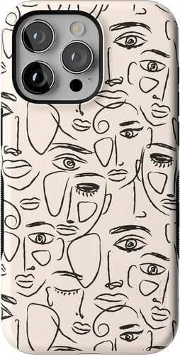 Vista 66 de Funda Casely para iPhone 15 Pro Max Todas las sonrisas Adhesivo de cara sonriente Compatible con MagSafe Diseño protector audaz