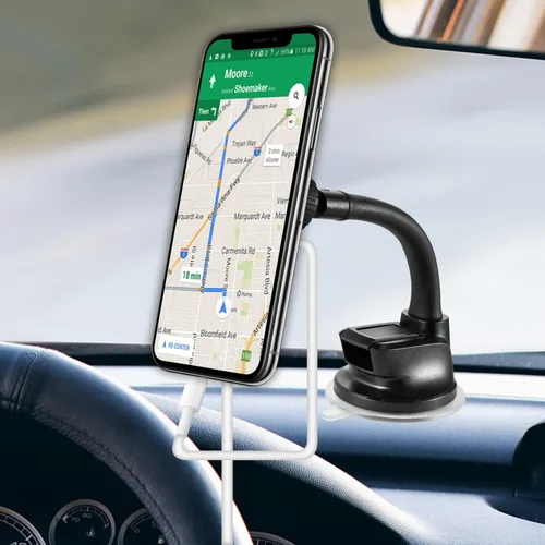 Vista 3 de Cellet Soporte universal para teléfono para el salpicadero y el parabrisas, soporte magnético para teléfono con cuello de ganso, compatible