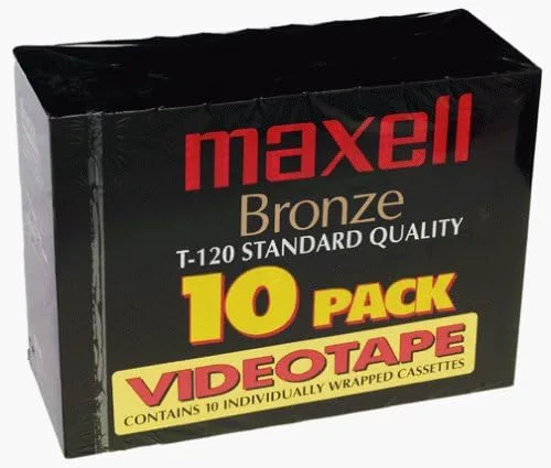 Vista 2 de Maxell Bronce T-120 VHS (paquete de 10)