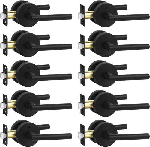 Vista 47 de Goldenwarm Juego de cerraduras negras para puerta exterior con cerrojo, aleación de zinc con llave igual con cerrojo de seguridad, manija de puerta