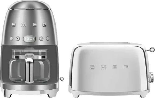 Vista 14 de Smeg Paquete de cafetera de goteo retro y tostador de 2 rebanadas (negro)