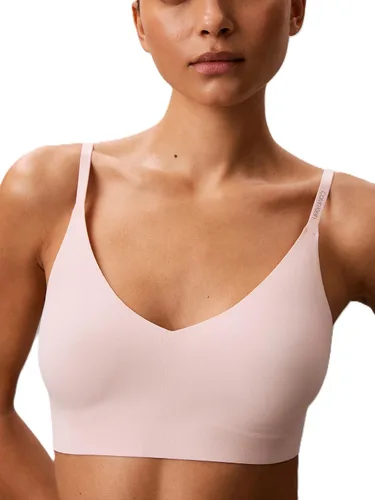 Vista 6 de Calvin Klein Women's Invisibles Comfort Lightly Lined Seamless Wireless Triangle Bralette Bra Crema Amatista