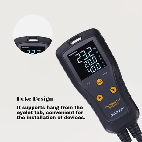 Vista 5 de DIGITEN DTC151 Termostato enchufable de controlador de temperatura 110V 15A, controlador digital de temperatura de salida para esterilla térmica