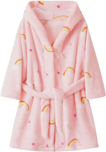 Vista 10 de Bata con capucha para niños y niñas, de forro polar, suave, pijama, ropa de dormir Beige