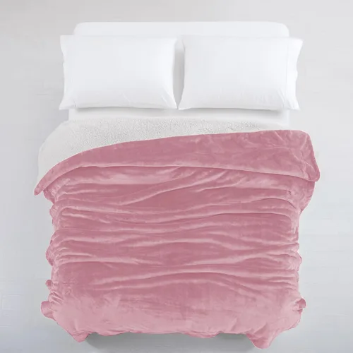 Vista 5 de IR Imperial Rooms Mantas Sherpa de color rosa bebé tamaño King para cama – Paquete al por mayor de 9 mantas Sherpa – Manta suave y esponjosa