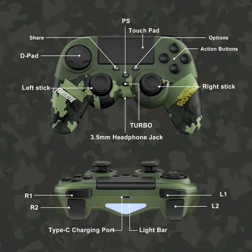 Vista 3 de Wireless PS4 Controller, Custom Playstation 4 Gamepad for Kids Compatible with PS4PS4 SlimPS4 ProPCSteam with Upgraded Analog Sticks6-Axis Motion