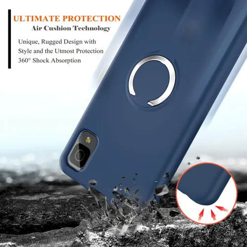 Vista 4 de NZND TCL 30 LE - Funda de silicona para TCL 30Z (T602DL), con protector de pantalla de vidrio templado (cobertura máxima), protector de cuerpo