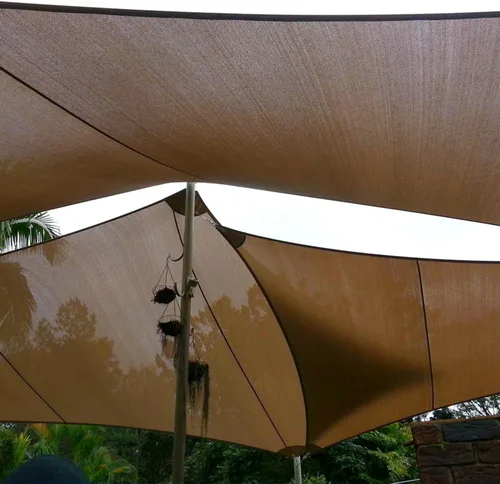 Vista 6 de E&K Sunrise - Toldo rectangular de 2 x 2 pies con un anillo, alambre de acero, bloqueo UV, para pérgola, patio, jardín, terraza al aire libre