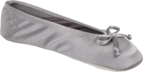 Vista 6 de isotoner - Zapatos satinados para bailarinas, con moño, suela de gamuza Ceniza