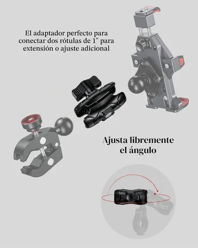 Vista 5 de BRCOVAN Brazo de doble zócalo de alta resistencia compuesto de brazo corto compatible con soportes RAM tamaño B componentes de bola de 1 pulgada