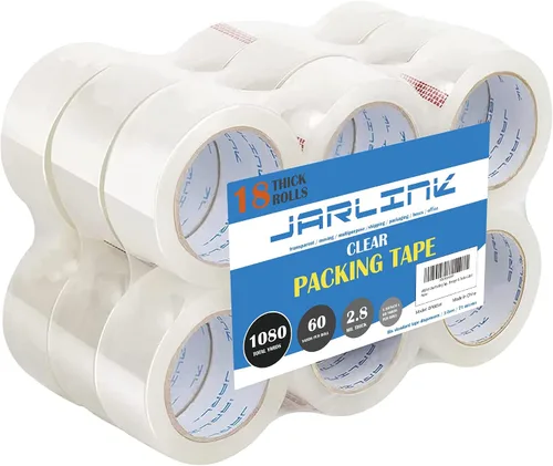 Vista 11 de JARLINK Cinta de embalaje transparente de 6 rollos, cinta de embalaje