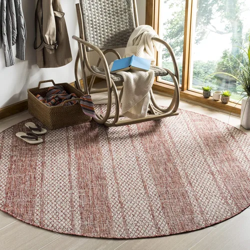 Vista 9 de SAFAVIEH Courtyard Collection CY8736 - Alfombra de pasillo de 2 pies 3 pulgadas x 6 pies 7 pulgadas, color gris claro/fucsia CY8736 para interiores