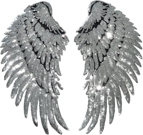 Vista 13 de LOCOMO Parche para coser con alas de ángel de lentejuelas grandes para decoración de ropa y chaqueta