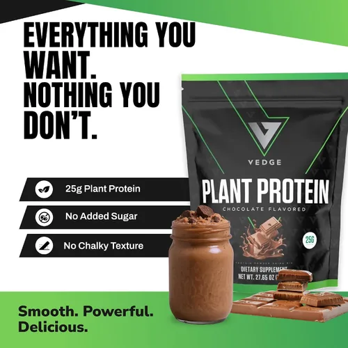 Vista 2 de VEDGE Proteína vegana en polvo – Proteína vegetal en polvo con guisante, calabaza y girasol – USDA orgánico, aminoácidos, sin lácteos, sin gluten