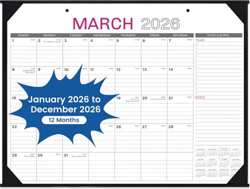 Vista 8 de Calendario de escritorio 2026, calendario de escritorio grande, enero de 2026 a diciembre de 2026, 22 x 17 pulgadas, suministros de oficina