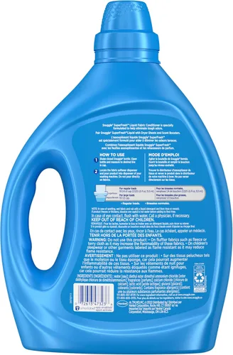 Vista 4 de Snuggle Suavizante líquido para telas, SuperFresh Spring Burst, elimina olores fuertes, concentrado 2 veces, 150 cargas (el tamaño puede variar)