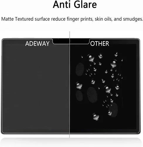 Vista 5 de Adeway [Paquete de 2] Protector de pantalla de papel para Microsoft Surface Go 4/3/2/1 (LCD 10.5 pulgadas) Mate/Vidrio templado/como escritura
