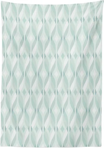 Vista 2 de Ambesonne Mantel de espuma de mar, líneas enredadas con patrón de rombos composición geométrica simétrica, mantel rectangular para decoración