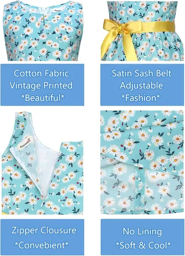 Vista 50 de Vestido de verano para niña, de algodón, con diseño floral
