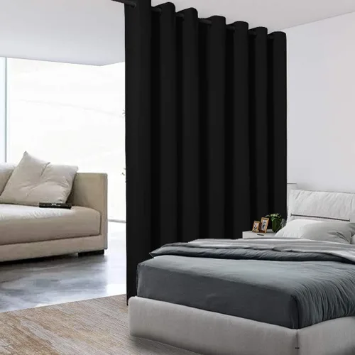 Vista 16 de BONZER Separadores de cortinas negras, cortinas opacas portátiles, panel de tratamiento de ventana de privacidad, cortinas con aislamiento térmico