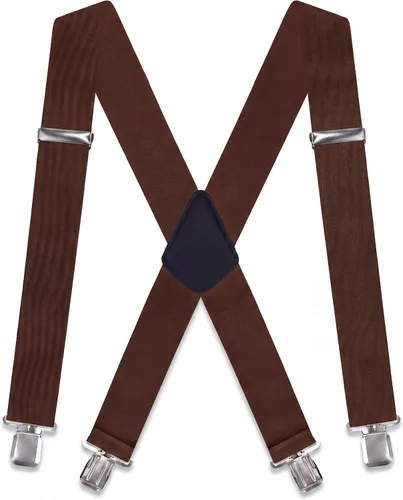 Vista 9 de trilece Heavy Duty Suspenders for Men - 2 Inch Wide Adjustable Elastic X-Back Suspenders with Strong Clips Negro