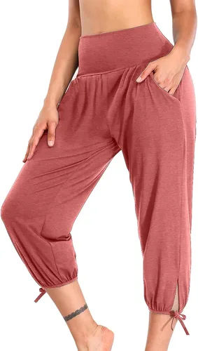 Vista 111 de Pantalones capri para mujer, estilo casual, de verano, elásticos, de cintura alta, pantalones de yoga, ajuste atlético, pantalones deportivos
