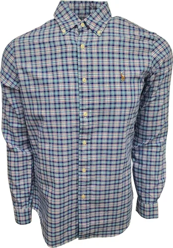 Vista 40 de POLO RALPH LAUREN Men's Classic Fit Plaid Oxford Shirt Blanco básico