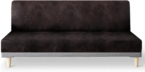 Vista 9 de molasofa - Funda elástica para futón de aspecto de cuero, cubierta para sofá sin brazos, protector de muebles con parte inferior elástica, funda