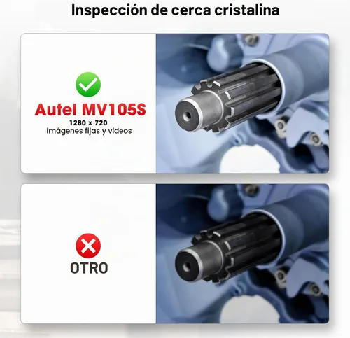 Vista 6 de Autel Cámara de inspección MV105S, sonda ultrafina de 0.2 in, boroscopio gran angular de 90°, cámara endoscopio USB impermeable IP67 con luces LED