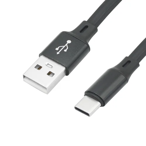 Vista 2 de Cable corto USB tipo C de carga rápida de 0.9 pulgadas, cable plano USB A a USB C 3A, cable de carga y sincronización de datos, diseño de hebilla