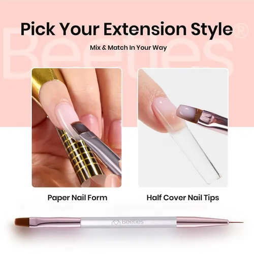 Vista 3 de Beetles Kit de Gel Duro para Uñas Clásico Neutro 3 Colores 9 en 1 Extensión de Uñas Esculpido de Alta Dureza para Profesionales de Salón Gel