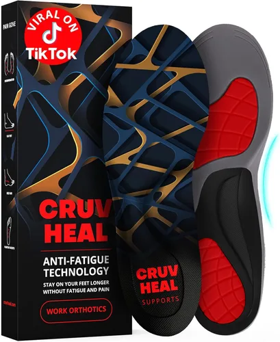 Vista 7 de CRUVHEAL Plantillas ortopédicas de trabajo, antifatiga, soporte de arco medio, inserción de zapatos para hombres y mujeres, fascitis plantar, pies