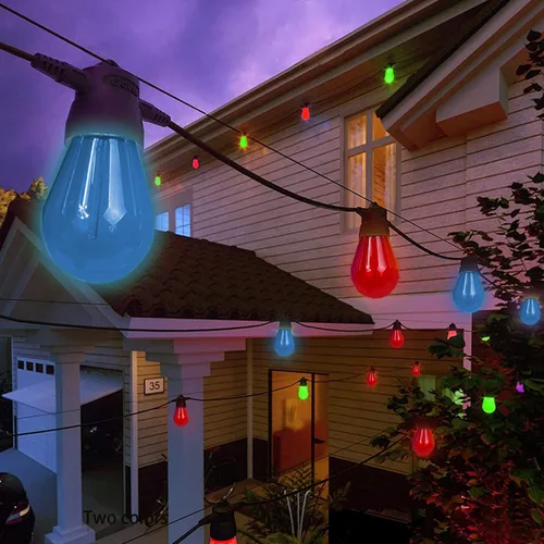 Vista 4 de Visther Bombillas de Repuesto Paquete de 24 Bombillas LED S14 de Colores para Luces de Cadena de Repuesto, Base E26 1W Plástico Irrompible