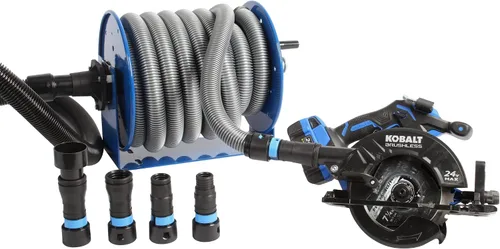 Vista 5 de Cen-Tec Systems Adaptadores de herramientas eléctricas de recolección de polvo de clic rápido y kit de carrete de manguera para aspiradoras