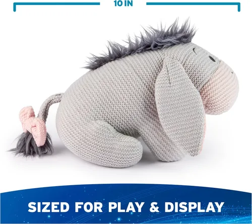 Vista 4 de GUND Disney - Peluche de punto oficial Eeyore, Winnie The Pooh, animal de peluche para edades de 1 año en adelante, gris, 10 pulgadas