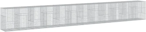 Vista 14 de vidaXL Cesta de gavión con tapa, 39.4 x 19.7 x 39.4 pulgadas, hierro galvanizado rectangular, resistente a la intemperie, montaje sin herramientas