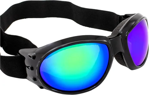 Vista 6 de Global Vision Eliminator - Gafas acolchadas para motociclismo, 2 pares, lentes negras con espejo verde y rojo