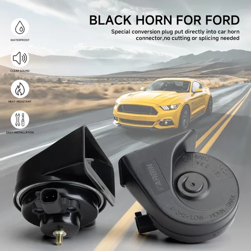 Vista 2 de FARBIN Bocina de Reemplazo para Bocina de Auto Ford Compatible con Ford f150 f250 focus con Convertidor de Enchufe 1 a 2