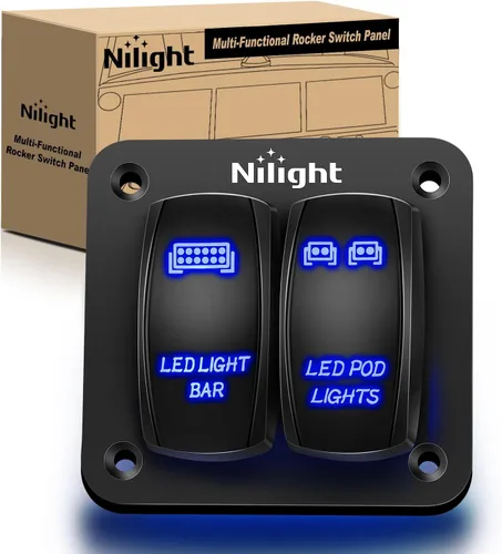 Vista 10 de Nilight 90104B - Barra de luz LED trasera láser de aluminio de 2 velocidades con interruptor basculante a palanca precableado de encendido y apagado