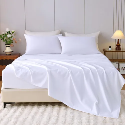 Vista 10 de YIYEA Juego de sábanas individuales, sábanas de hotel de calidad de 1800 hilos de microfibra doble cepillada con flores para cama individual, extra