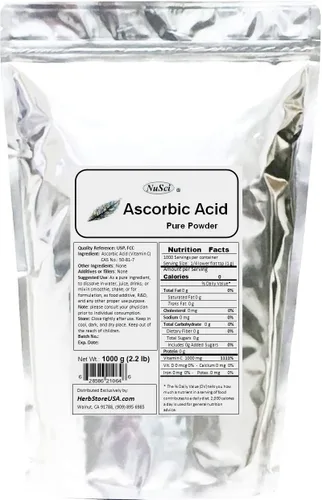 Vista 2 de el ácido ascórbico polvo de Vitamina C pura USP & FCC Calidad non-irradiated, 1