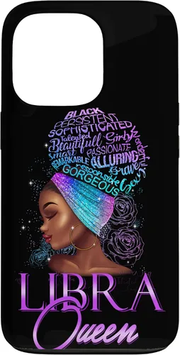 Vista 10 de Purple Libra Queen African American Woman Septiembre Octubre Funda para iPhone 17
