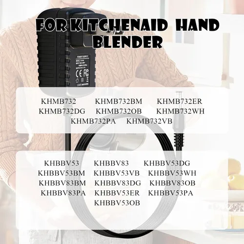 Vista 5 de KitchenAid - Cargador de 14 V para KitchenAid KHMB732 KHBBV53 KHBBV83 Serie Adaptador de CA/CC, compatible con KitchenAid Inalámbrico de 7