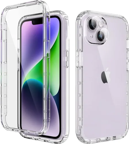 Vista 12 de Funda protectora sólida de cristal resistente de 360° con protector de pantalla compatible con iPhone 7 Plus/8 Plus (5.5 pulgadas), transparente