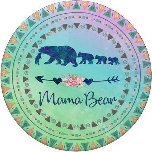 Vista 3 de Bohemio Boho Mamá Oso Cuatro Cachorros Bebé Rosa Verde Azul PopSockets PopGrip Intercambiable PopGrip