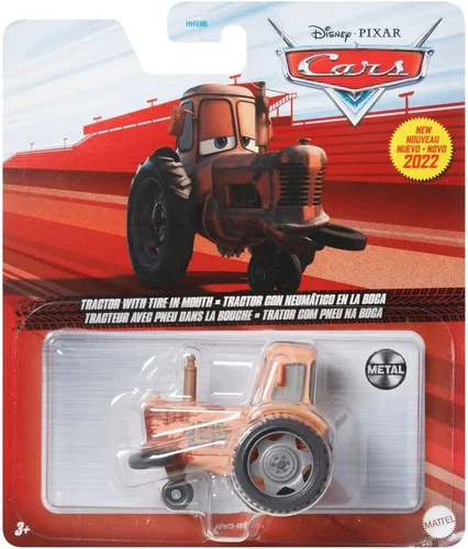 Vista 3 de Pixar Cars - Tractor con neumático en la boca, serie de metal a escala 1:55