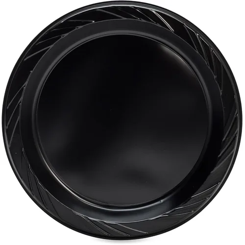 Vista 3 de Genuine Joe GJO10429 - Plato redondo de plástico de 9 pulgadas de diámetro, 125 unidades, color negro